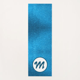 Yoga Aquamarin Blue Glitzer Girly Monogram Gold Gl Yogamatte