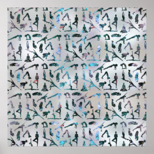 Yoga Asanas/Posen kopiert Labradorit auf Perle Poster