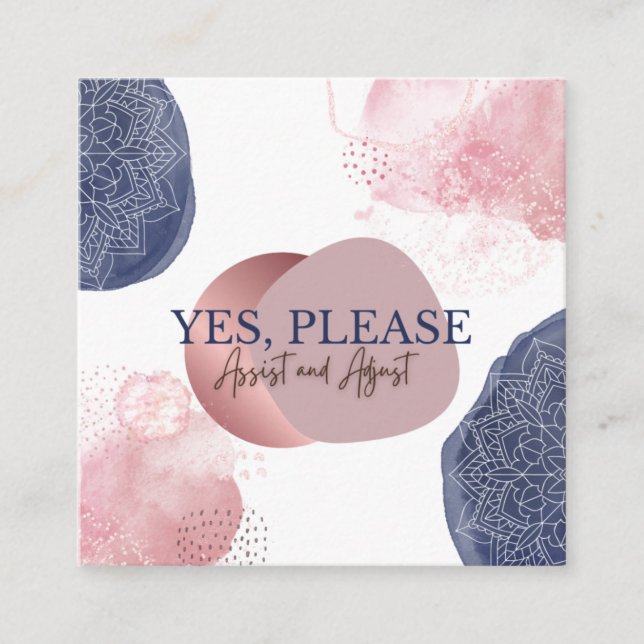 Yoga Assist Cards Quadratische Visitenkarte (Vorderseite)