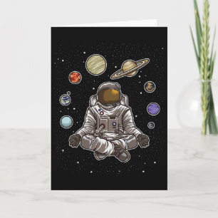 Yoga-Astronaut meditiert im Weltraum und spürt die Karte