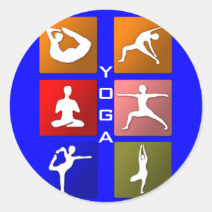 Yoga-Aufkleber Runder Aufkleber