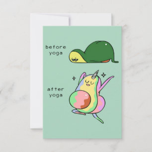 Yoga avocado   Urlaubsgeschenk RSVP-Karte RSVP Karte