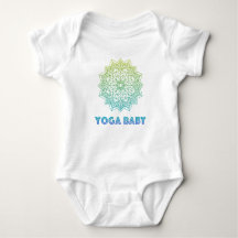 Yoga Baby Bodysuit mit grünem Mandala