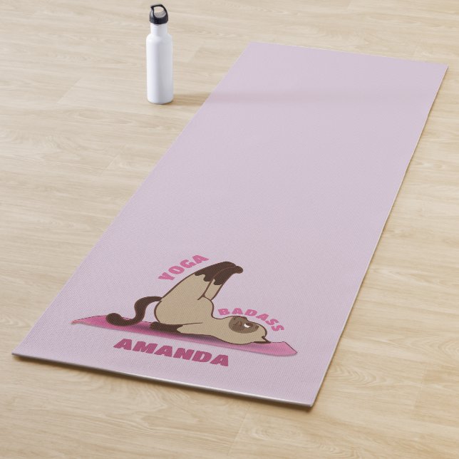 Yoga Badass Workout Kitty Cat Individuelle Name Yo Yogamatte (Beispiel)