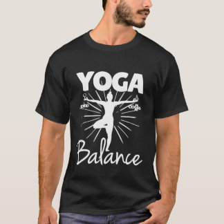 Yoga Balance Wein und Kaffee Frau Grafik T-Shirt