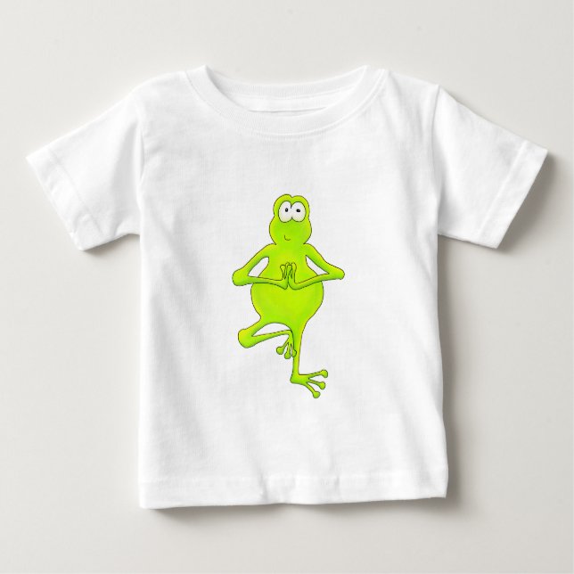 Yoga-Baum-Frosch Baby T-shirt (Vorderseite)
