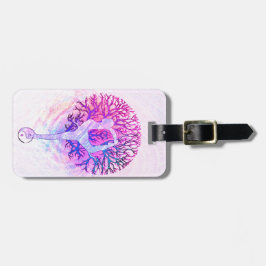 Yoga-Baum-Pastell-Regenbogen Gepäckanhänger