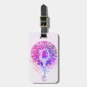 Yoga-Baum-Pastell-Regenbogen Gepäckanhänger