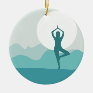 Yoga-Baum-Pose Keramikornament