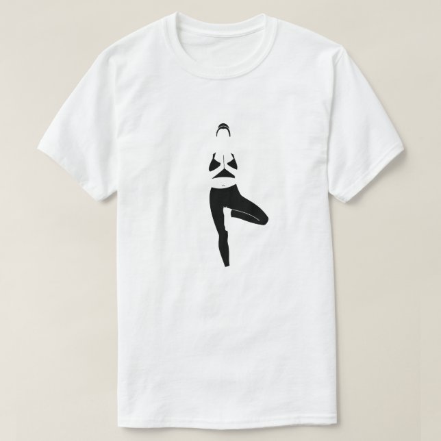Yoga Baum Pose, schwarz T-Shirt (Design vorne)
