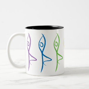 Yoga-Baum-Pose-Tasse Zweifarbige Tasse