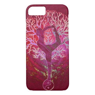 Yoga-Baum - rot, rosa, Gold Case-Mate iPhone Hülle