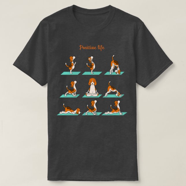 Yoga-Beagle T-Shirt (Design vorne)