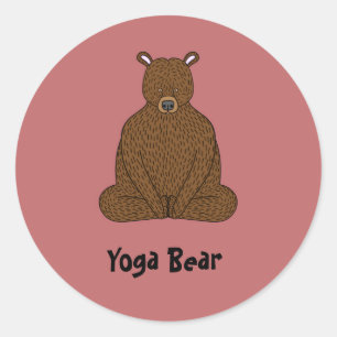 "Yoga Bear" Rundaufkleber Runder Aufkleber
