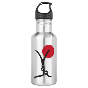 Yoga-Beschriftungs-Silber-Wasser-Flasche Trinkflasche