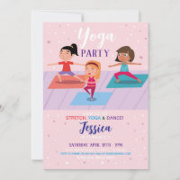 Yoga Birthday Party Girls Pink Stretch Tumble