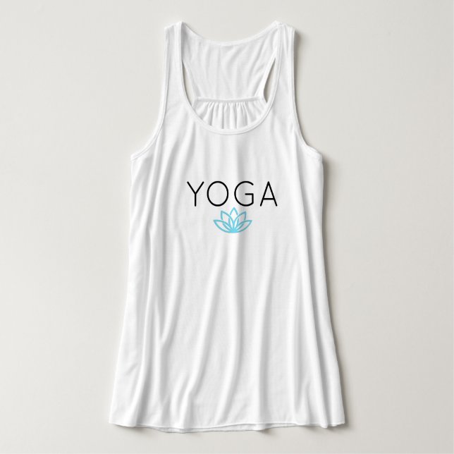 Yoga-blauer einfacher Lotus-Behälter Tank Top (Design Vorderseite)