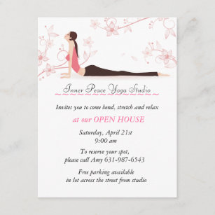 Yoga-Blütenstationskarte Einladung