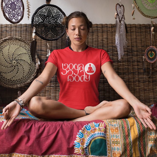 Yoga Body mit Yoga Pose Grafik drucken T-Shirt (Von Creator hochgeladen)