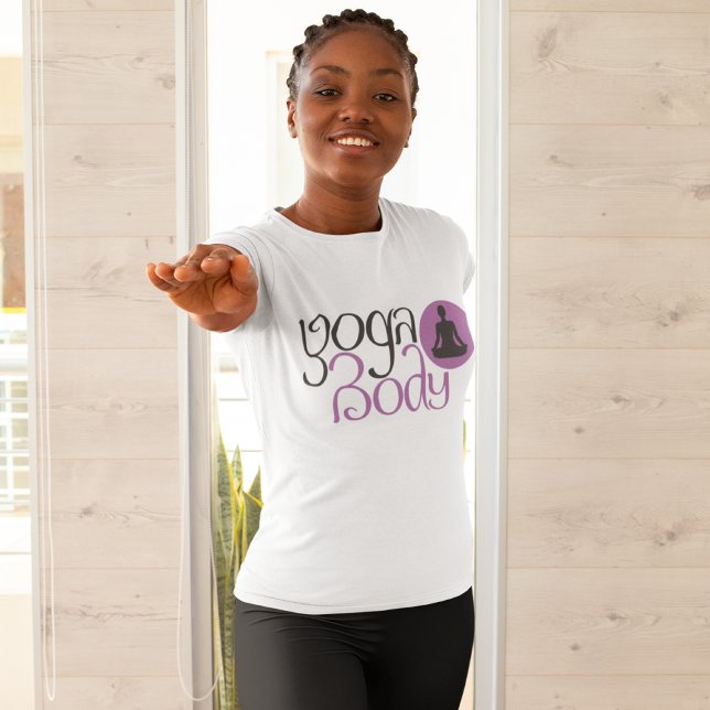 Yoga Body mit Yoga Pose Grafik-Print-T - Shirt (Von Creator hochgeladen)
