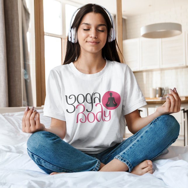 Yoga Body mit Yoga Pose Grafik-Print-T - Shirt (Von Creator hochgeladen)