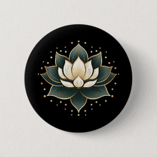 Yoga Botanischer Lotus Spiritueller Yoga Liebhaber Button