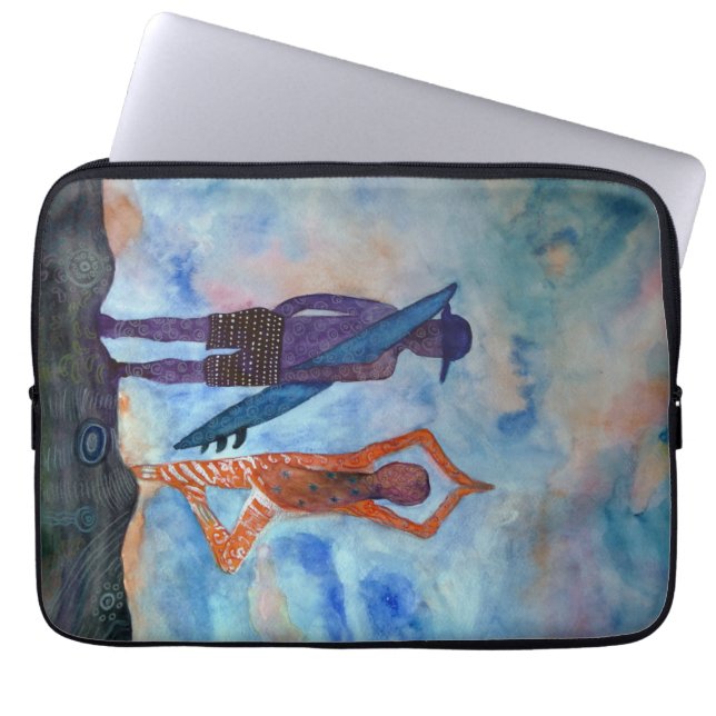 Yoga-Brandungs-Aquarell-Neopren-Laptop-Hülse 13" Laptopschutzhülle (Vorderseite)