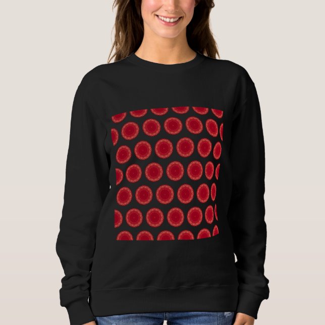 Yoga Bulkbuy Red Mandala Print Sweatshirt (Vorderseite)