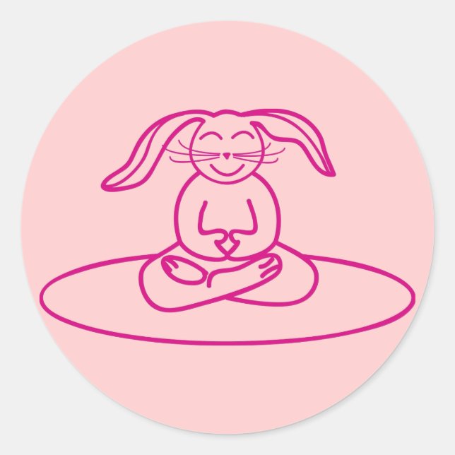 Yoga Bunny - Rosa Aufkleber (Vorderseite)