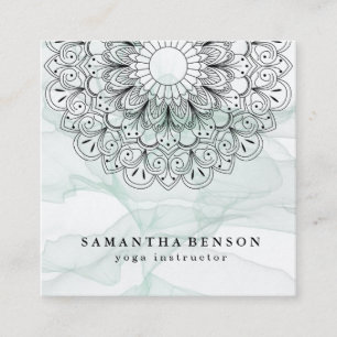 Yoga Business Card für elegante Lotus Blume Quadratische Visitenkarte
