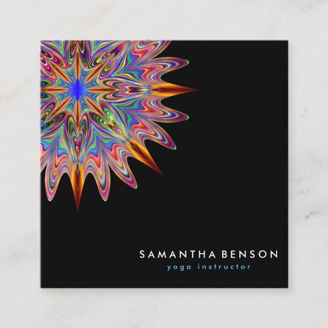 Yoga Business Card für elegante Lotus Blume Quadratische Visitenkarte (Vorderseite)