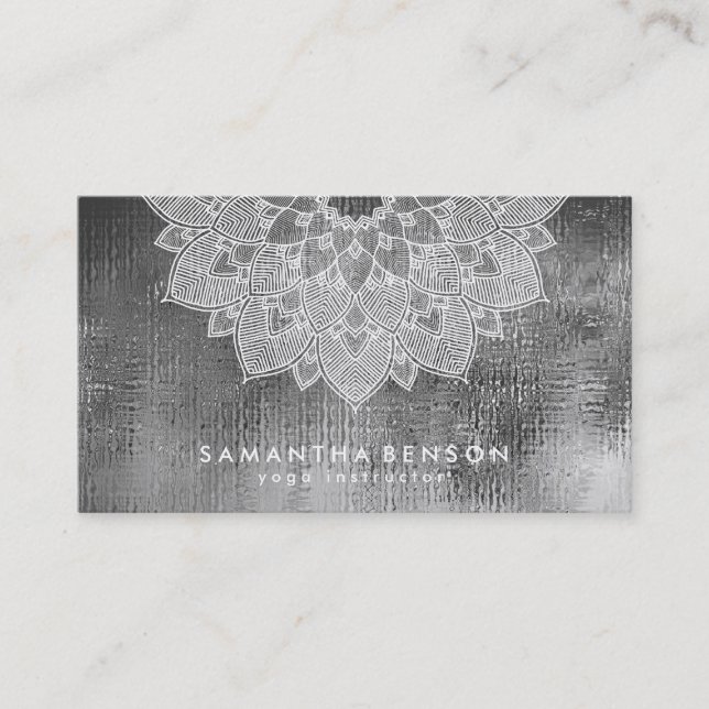 Yoga Business Card für elegante Lotus Blume Visitenkarte (Vorderseite)