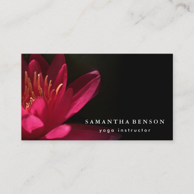 Yoga Business Card für elegante Lotus Blume Visitenkarte (Vorderseite)