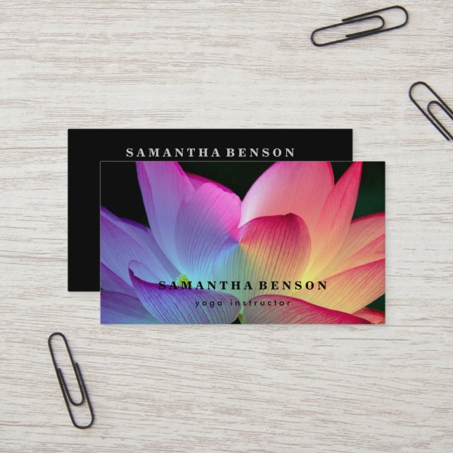 Yoga Business Card für elegante Lotus Blume Visitenkarte (Vorderseite/Rückseite Beispiel)