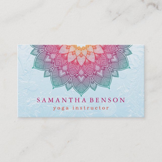 Yoga Business Card für elegante Lotus Blume Visitenkarte (Vorderseite)