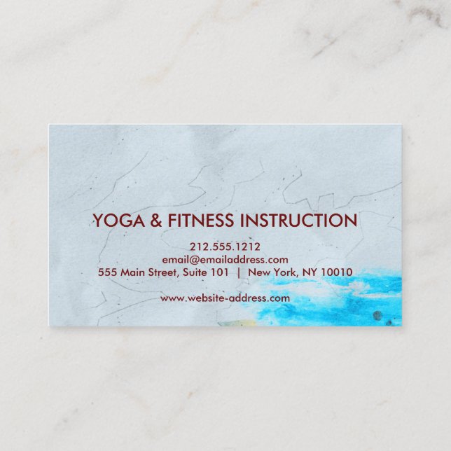 Yoga Business Card für elegante Lotus Blume Visitenkarte (Rückseite)