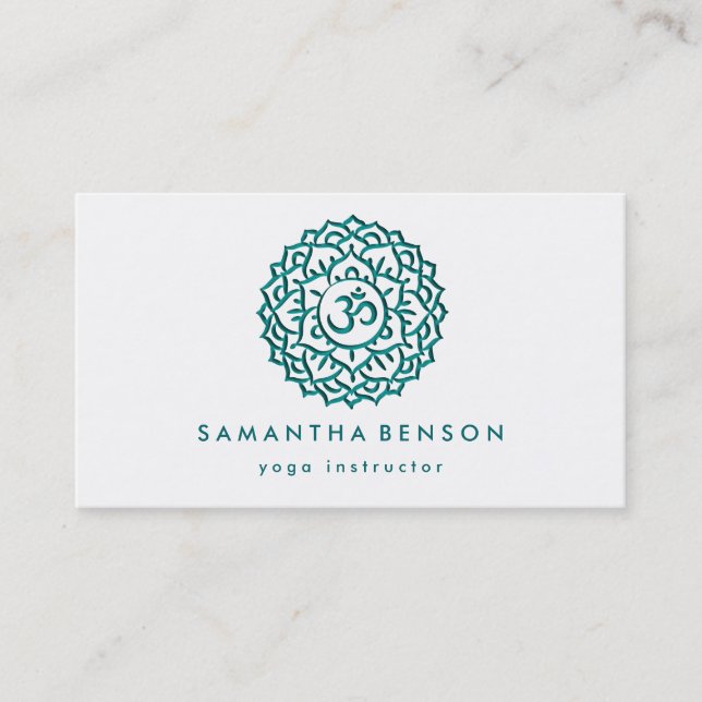 Yoga Business Card für elegante Lotus Blume Visitenkarte (Vorderseite)