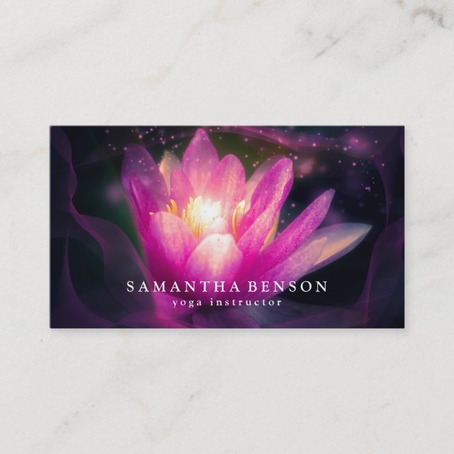 Yoga Business Card für elegante Lotus Blume Visitenkarte (Vorderseite)