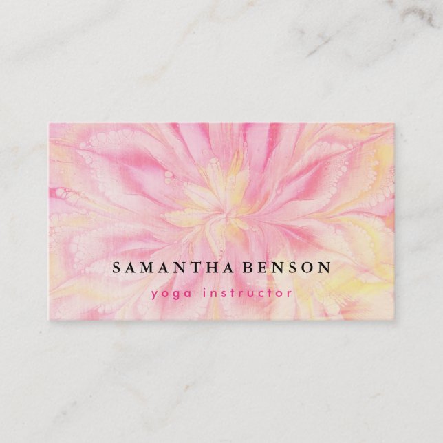 Yoga Business Card für elegante Lotus Blume Visitenkarte (Vorderseite)
