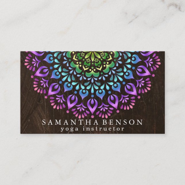 Yoga Business Card für elegante Lotus Blume Visitenkarte (Vorderseite)