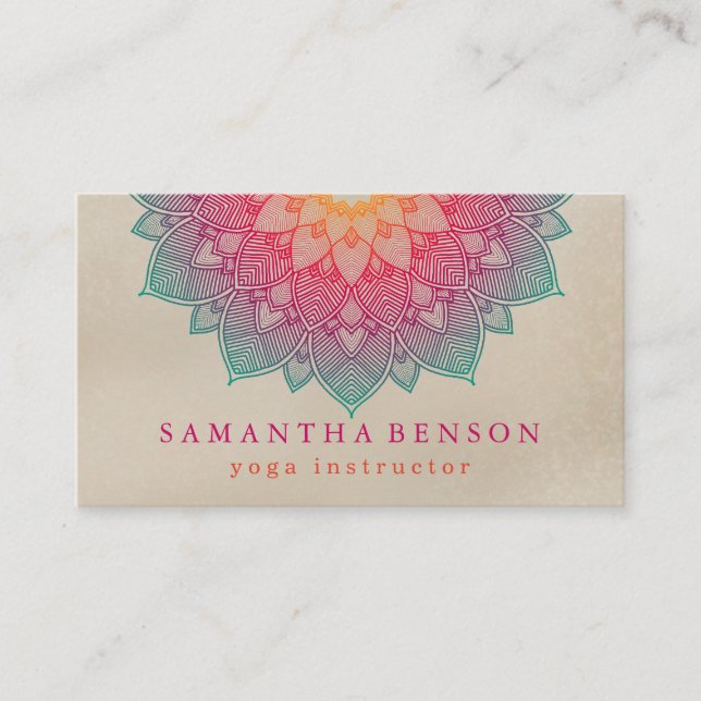 Yoga Business Card für elegante Lotus Blume Visitenkarte (Vorderseite)