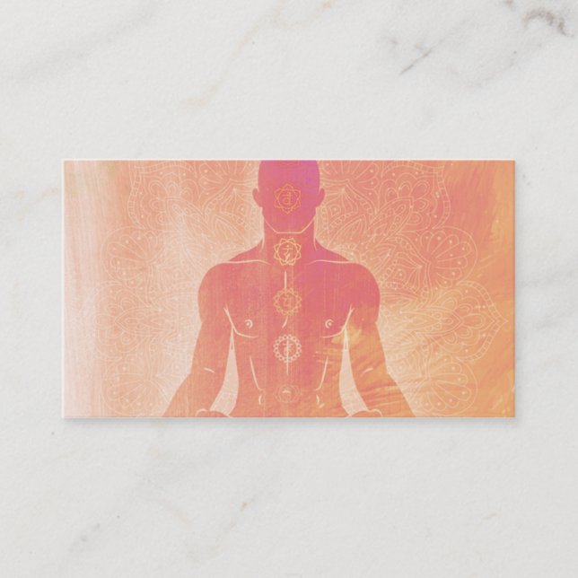 Yoga Business Card für elegante Meditation Visitenkarte (Vorderseite)