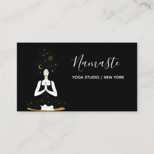 Yoga Business Card für Schwarz und Gold Visitenkarte