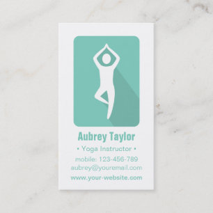 Yoga Business Cards für moderne Tree-Pose Visitenkarte