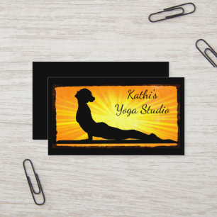 Yoga Business Cards für Orange und Black Mediation Visitenkarte