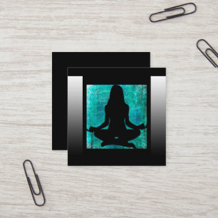Yoga Business Cards für Türkis und Black Mediation Quadratische Visitenkarte