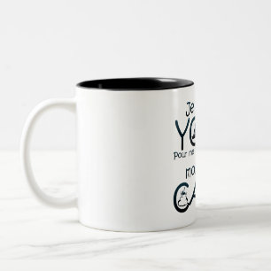 Yoga caca legere humour Zitat Zweifarbige Tasse