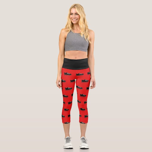 Yoga Capri Black & Red w/Shoe Doodle (Vorderseite)
