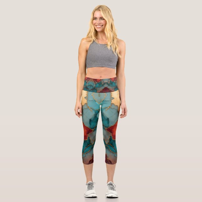 Yoga Capris, hochgeschliffen, XS (0-2) Capri Leggings (Vorderseite)