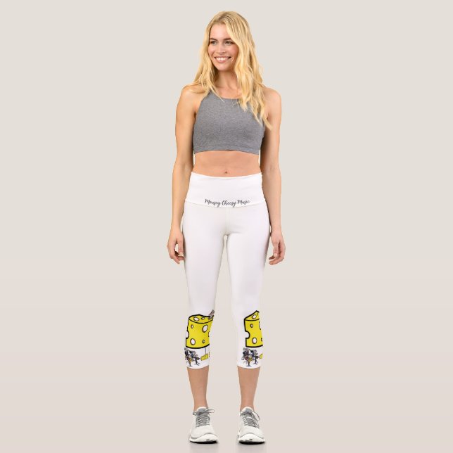 Yoga Capris, Mousey Cheesy Music Capri Leggings (Vorderseite)